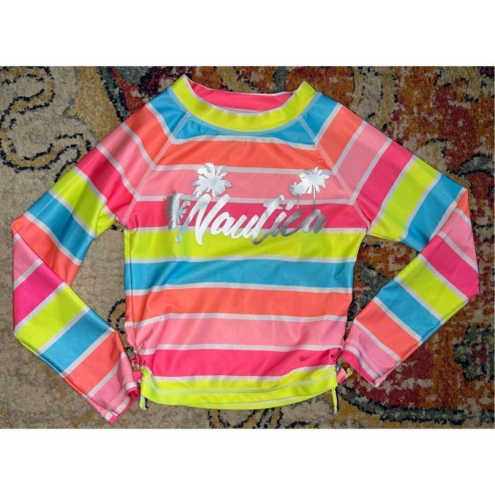 Girls’ Nautica Long Sleeve Swim Top